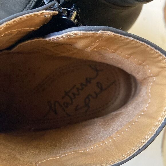 Naturalizer Natural Soul Black Vegan Leather Double Zip Comfort Ankle Boots 8M - Picture 6 of 14